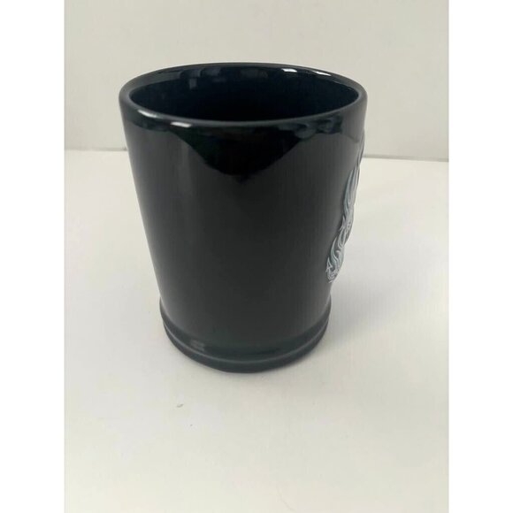 HARLEY DAVIDSON Motorcycles Coffee Mug Raised Flaming Skulls Black 2011 - Picture 3 of 5